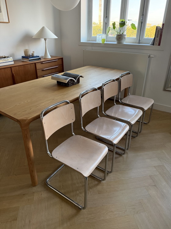 4x Gispen 101 Buisframe Stoelen – Eetkamerstoelen, Metal, Wood (photo 12 of 14)