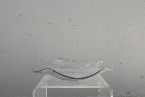 Glasi Hergiswil Glasschale Mit Wellenrand, Schweiz, 1960er Jahre