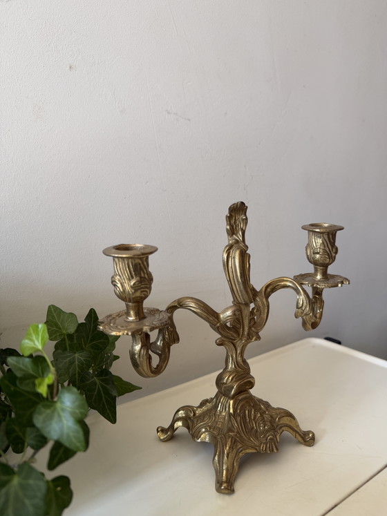 Portacandele in ottone a due braccia – Brass (photo 2 of 6)