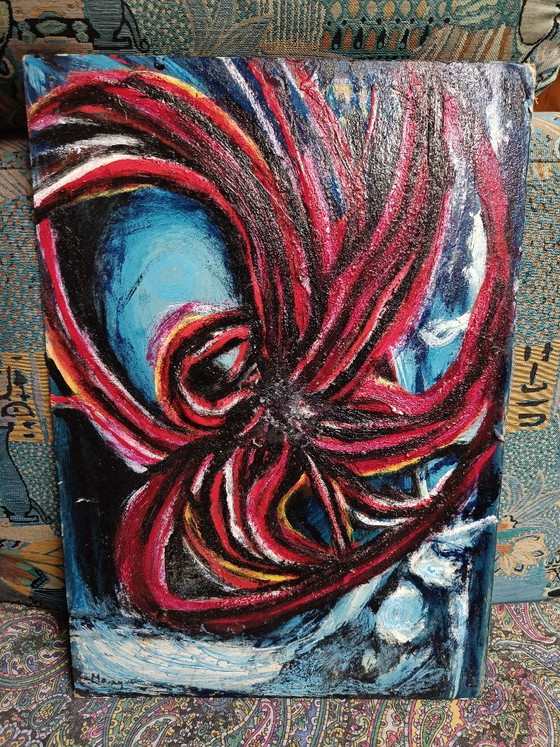 Antique Painting Informal Art Signed and Dated Italian – Paintings & Drawings, Canvas (photo 4 of 6)