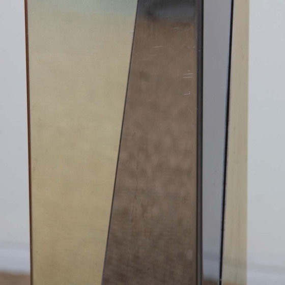 Image 1 of Grote zilveren en verguld metalen tafellamp, 1980