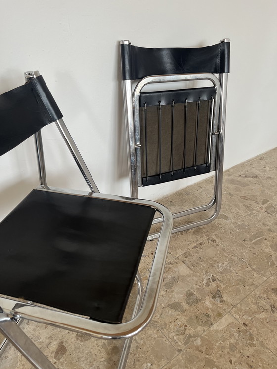 Image 1 of Originele Arrben Tamara klapstoelen met zwart leer