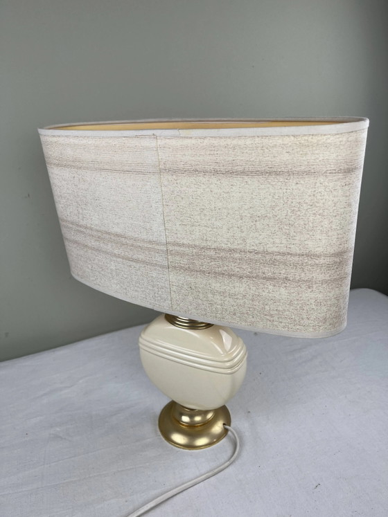 Chic vintage ambient lamp – Table lamps, Porcelain, Metal, Hollywood Regency (photo 8 of 11)