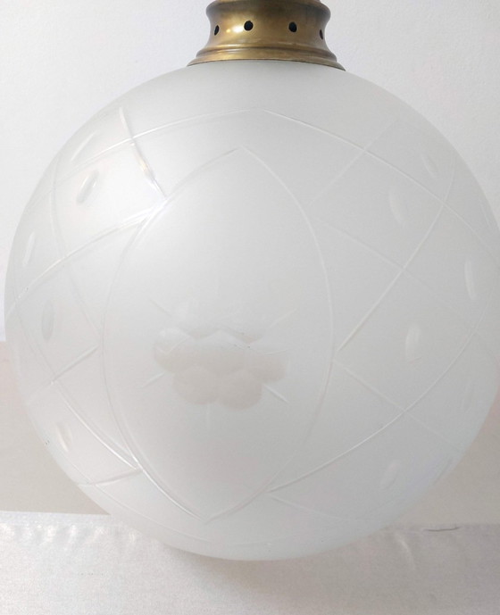 Lampadario completamente restaurato, vetro soffiato a bocca, stile Art Déco – Lampade a sospensione, Glass (photo 10 of 11)