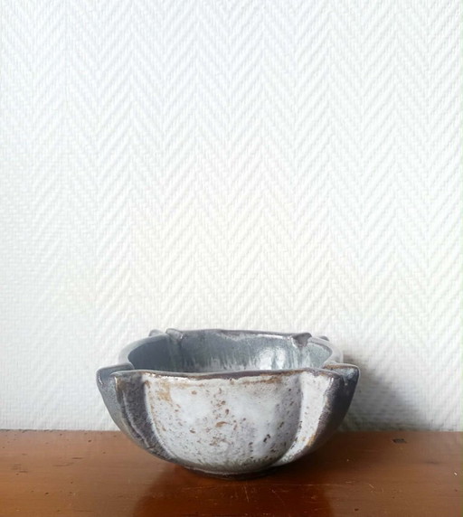 Vintage vijzel en asbak van steengoed
