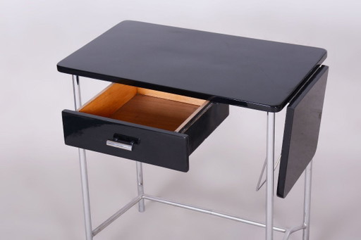 Mesa disociativa pequeña Bauhaus restaurada, de Mücke-Melder, cromada, checa, años 30 – bijzettafels, Metal (photo 2 of 9)