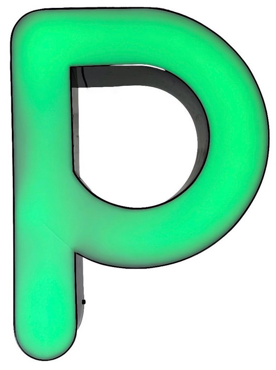 Image 1 of Vintage Illuminated  Letter P , 1970s
