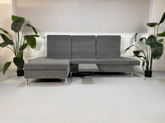 Image 1 of Canapé design Brühl Tomo, en tissu gris, avec fonction inclinable