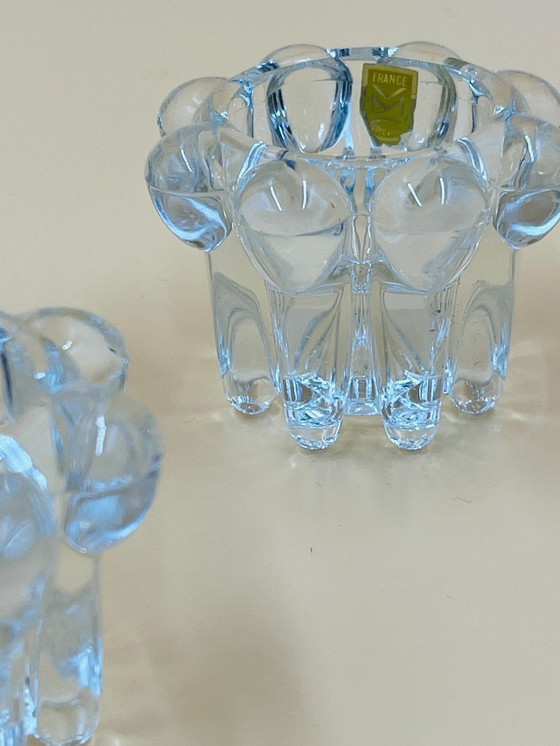 Image 1 of Set di 3 candelieri in vetro vintage – Vetreria Reims