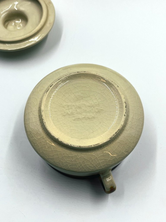 Set di 8 ramequin con coperchio in gres giapponese, Accessori da tavola, Ceramica, Crema, Vintage (foto 15 di 15)