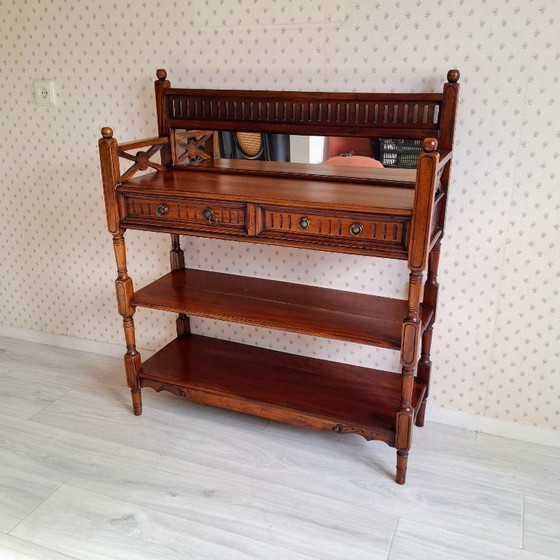 Image 1 of Mahoniehouten Consoletafel met twee lades en twee planken