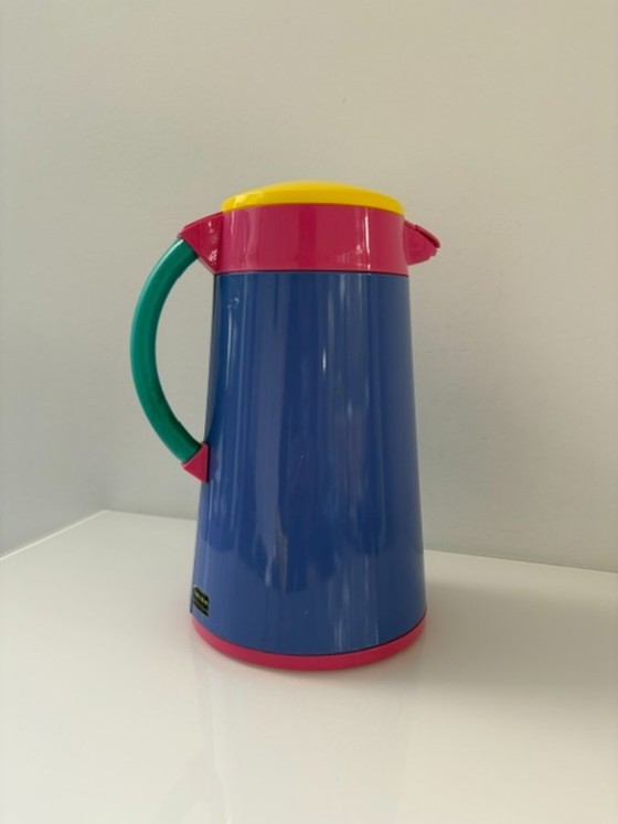 Vintage 80s colorful Memphis design thermos, Crockery, Plastic, Glass, Multi Color (photo 6 of 16)