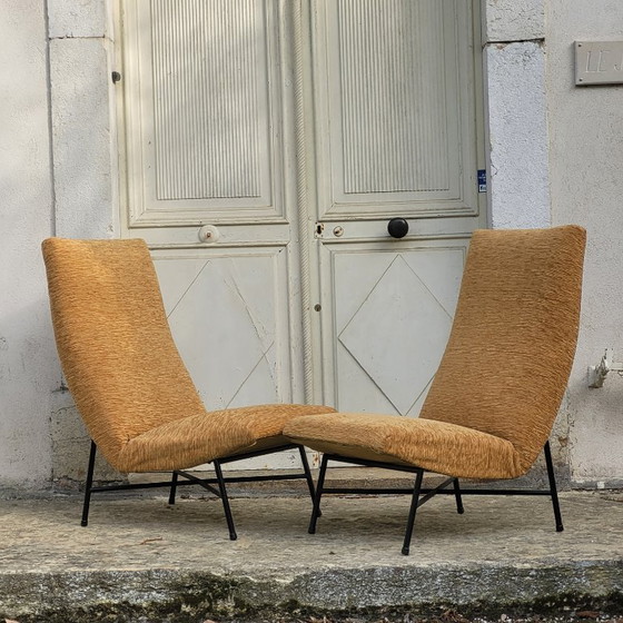 Image 1 of Een paar Geneviève Dangles fauteuils voor Burov