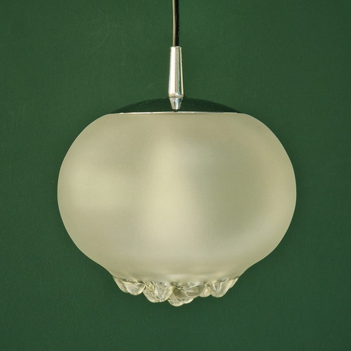 Vintage Peill & Putzler Hanglamp – Mat en Transparant Glas – Jaren 70 – Ø 22 cm