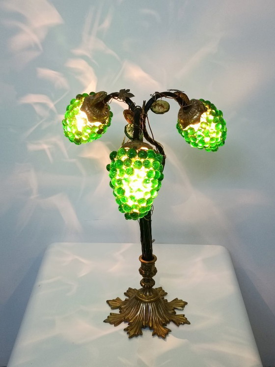 Image 1 of Lampe sculpturale Grappe de raisins verre de Murano 1960s