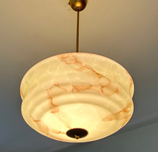 Art Deco Green Glass Pendant Lamp
