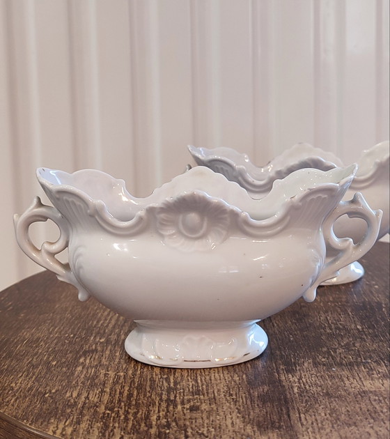 Image 1 of Par de cuencos antiguos de loza "St-Valery-sur-Somme" 1930