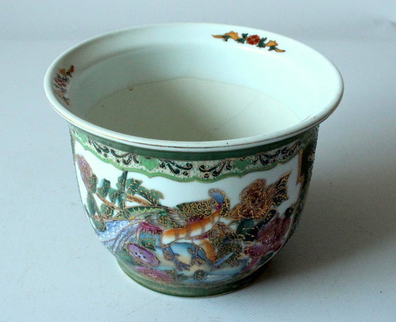 Image 1 of Rare petit pot de fleurs en céramique asiatique - vintage