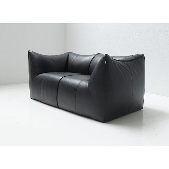 Image 1 of Vintage "Le bambole" sofa in black leather by Mario Bellini for B and B, Italy 1970