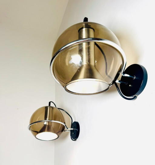 Set of Globe wall lamps by Frank Ligtelijn for Raak Amsterdam, 1960s