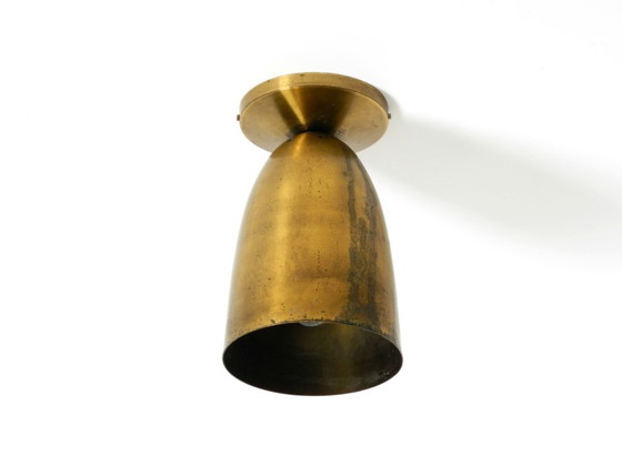 Image 1 of Large original Mid Century Modern brass ceiling lamp
