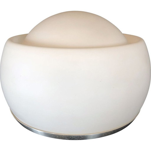 Lámpara de mesa vintage de cristal opalino de Pia Guidetti Crippa para Lumi Labeled Italia, década de 1970