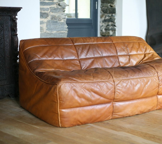 Canapé Ligne Roset, van Michel Ducaroy, model Anais, 1981 – 2 zitsbanken, Leer (photo 28 of 31)