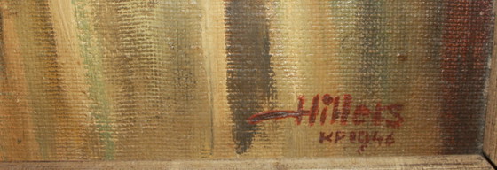 Image 1 of Virgen con el Niño - Pintura al óleo original firmada por Hillers