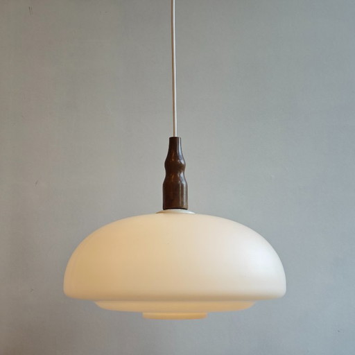 Vintage pendant lamp glass wood