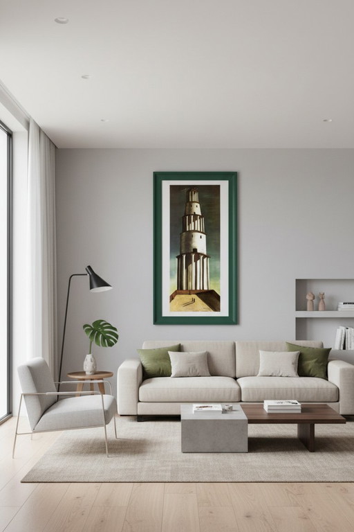 Chirico, Giorgio de - La grande torre - Stampa d'arte - 90x60 cm