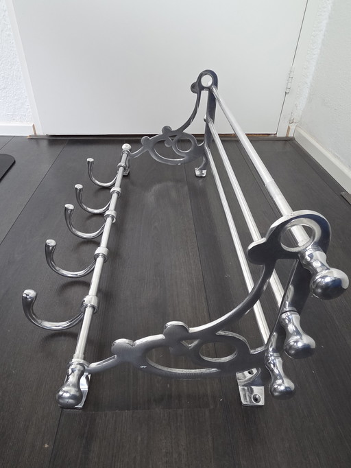 Porte-manteau Art Déco en aluminium français