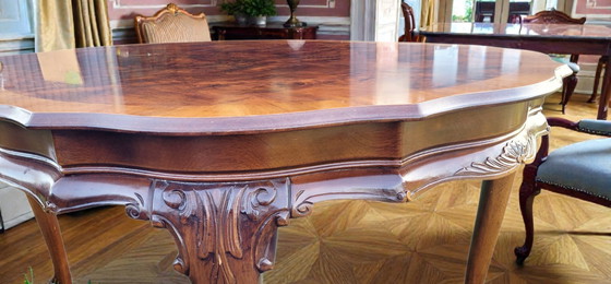 Image 1 of Elegante Franse eetkamerset- Eetkamertafel met 4 stoelen - klassieke Louis XVI stijl
