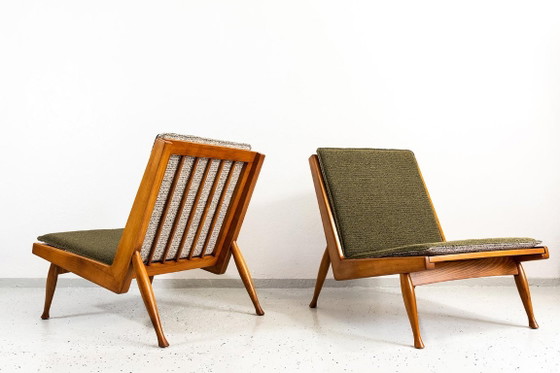 Mid Century Armchairs By Marian Grabinski, KFM, Poland, 1960s – Krakowskie Fabryki Mebli, Textile, Wood (photo 4 of 23)