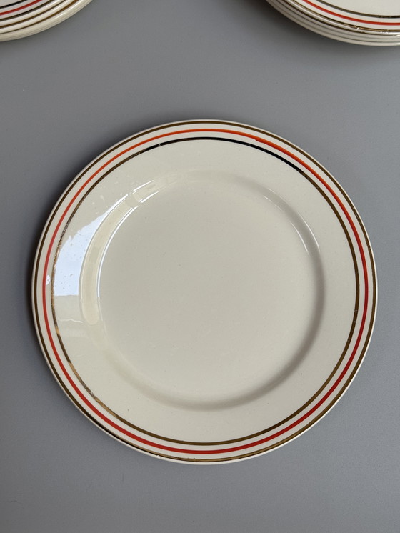 Image 1 of Set di 12 piatti da dessert o da colazione vintage Boch Frères - anni '40