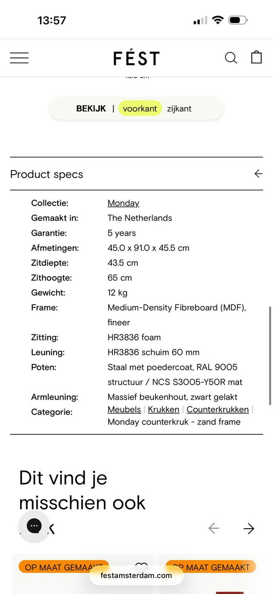 Image 1 of Fest Amsterdam Monday counterkruk - marco zand
Getoond en VIDAR BEIGE - 146