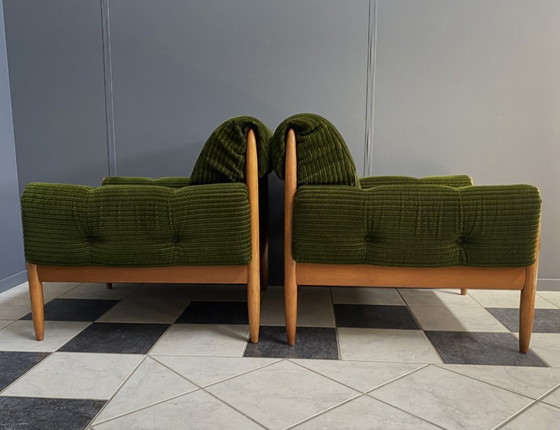 Image 1 of Set van 2 groene relaxstoelen uit de jaren 60
