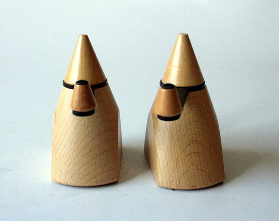 Set design saliera e pepiera Zassenhaus anni '80, Accessori da cucina, Legno, Metallo, Marrone, Modern (foto 4 di 7)