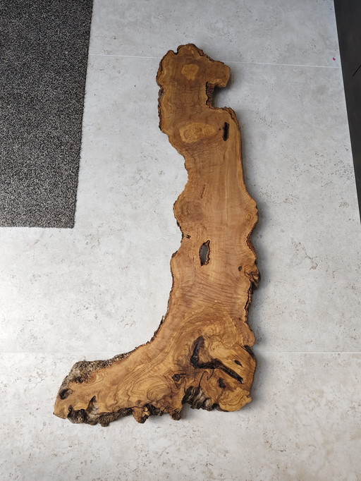 Tavola in legno d'ulivo con mensole