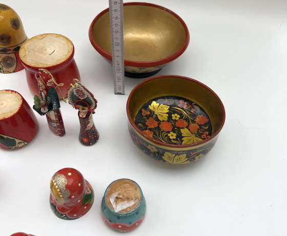 Image 1 of Ampia collezione di bambole matrioska d'epoca – bambole di legno dipinte a mano, circa anni '70/'80