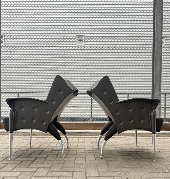 Image 1 of 2x poltrone lounge Bořek Šípek Maletak per Maletti, anni '90