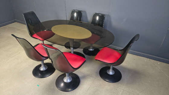 Image 1 of Juego de comedor de estilo futurista de Chromcraft, década de 1970.