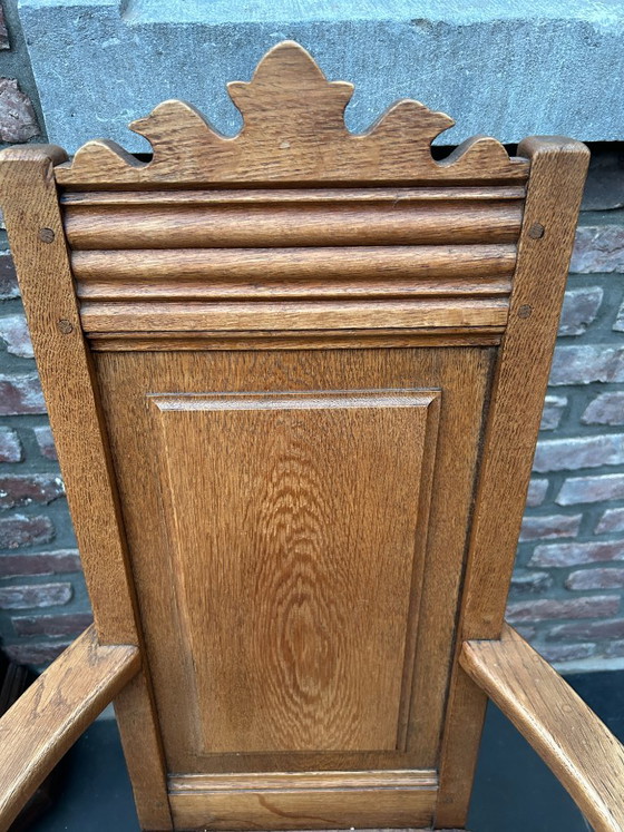 Antique solid oak arm(monastery)chair – Armchairs, Wood (photo 4 of 6)