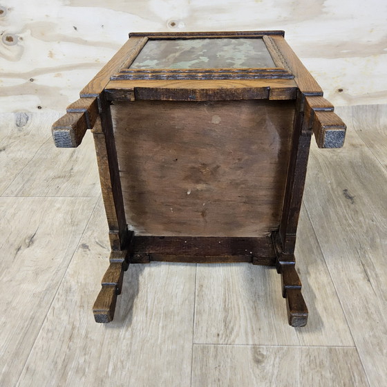 Image 1 of Antiker Art Deco (Haager Schule) Pflanzgefäß farbige Fliesen / Eiche