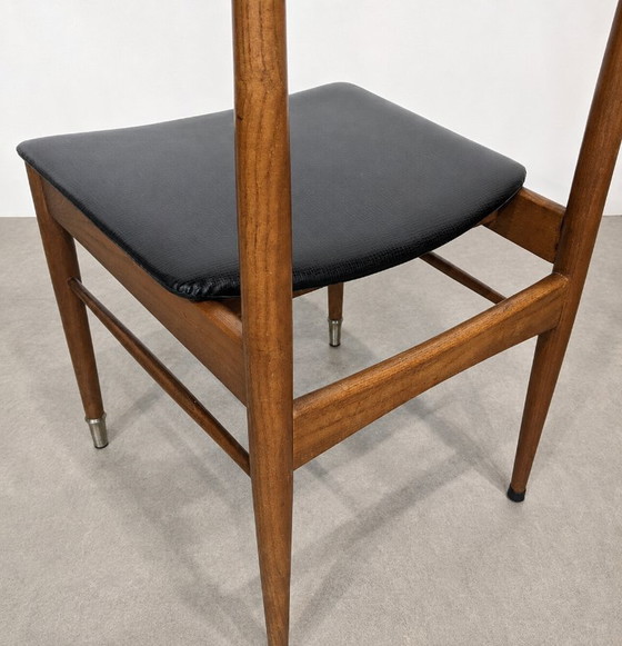 Set di sei sedie da pranzo scandinave di metà secolo, anni '60 – Skai, Wood, Vintage (photo 8 of 9)