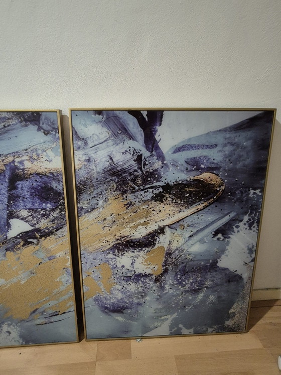 Díptico de arte abstracto – Objetos decorativos, Wood, Glass (photo 3 of 5)
