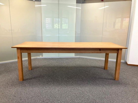 Large handmade solid oak dining table 240 x 88 cm – Merk onbekend, Wood (photo 3 of 5)