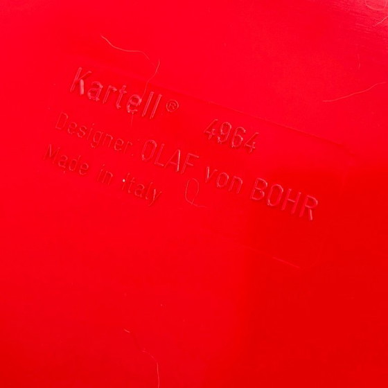 Image 1 of Cassettiera rossa a 5 cassetti, modello 4964, disegnata da Olaf Von Bohr per Kartell, anni '70.