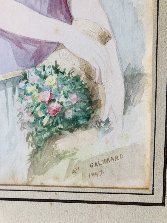 Image 1 of Ritratto ad acquerello di Auguste Galimard (1813-1880)