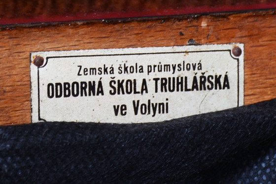 Restored Art Deco Armchair, By Pavel Janák, By PUD, Oak, Czech, 1910s – Textile, Wood (photo 13 of 14)