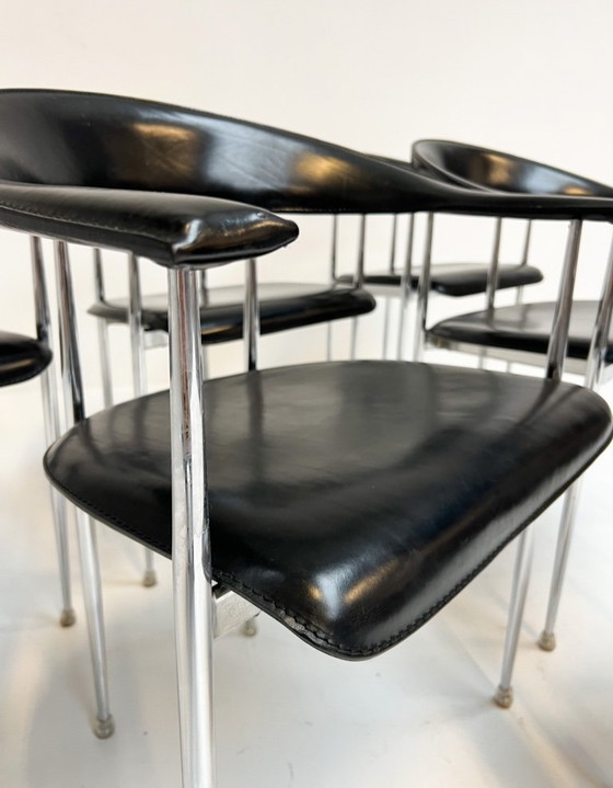 Image 1 of Set of 6 P40 chairs by Giancarlo Vegni for Fasem, 1980s